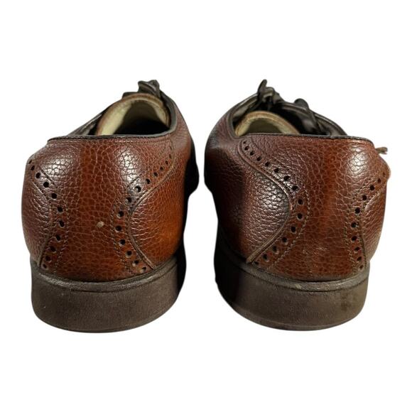 FootJoy Men’s Brown Pebbled Leather Oxford Shoes Casual Dress Golf Size 9 C - Picture 5 of 8